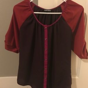 Purple work blouse button up shirt